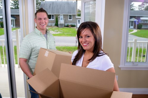 Domestic items being organised for storage and removal